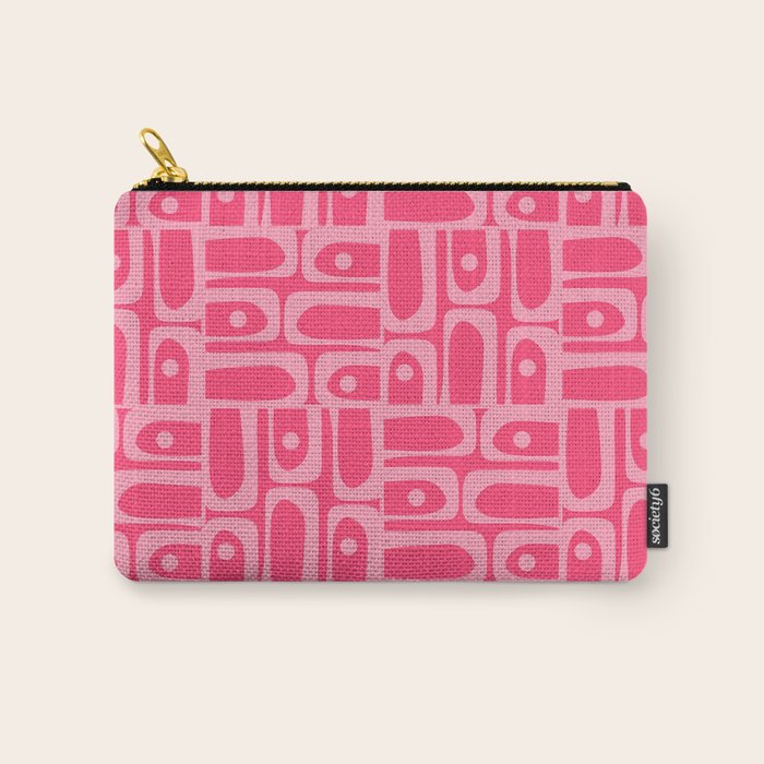 Very Pink Geometric Piquet Multi Pattern Carry All Pouch Gallery Image 1