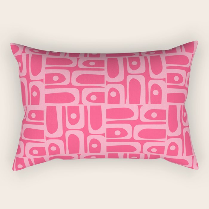 Very Pink Geometric Piquet Multi Pattern Rectangular Pillow Gallery Image 2