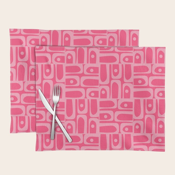 Very Pink Geometric Piquet Multi Pattern Placemat Gallery Image 1