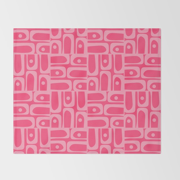 Very Pink Geometric Piquet Multi Pattern Throw Blanket Gallery Image 2