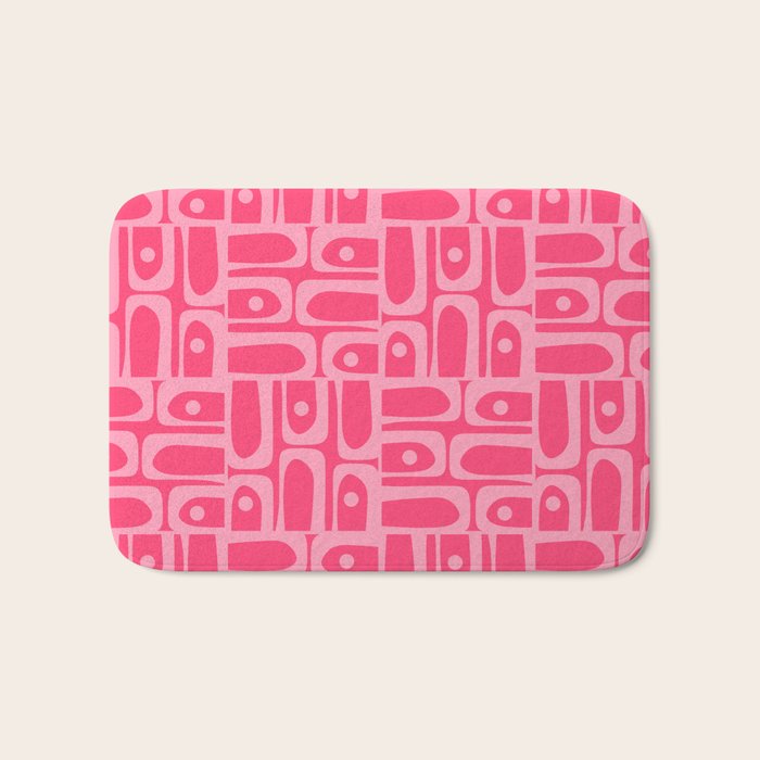 Very Pink Geometric Piquet Multi Pattern Bath Mat Gallery Image 1