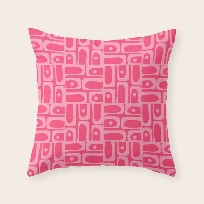 Very Pink Geometric Piquet Multi Pattern Throw Pillow Gallery Image 1