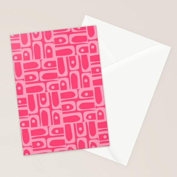 Very Pink Geometric Piquet Multi Pattern Stationery Card Gallery Image 2
