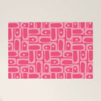 Very Pink Geometric Piquet Multi Pattern Welcome Mat Gallery Image 1