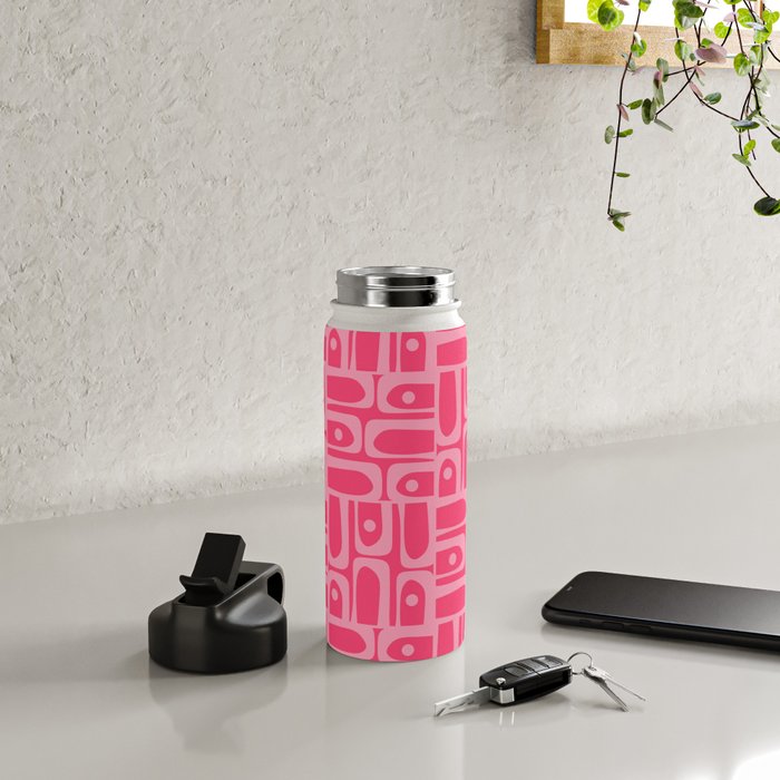 Very Pink Geometric Piquet Multi Pattern Water Bottle Gallery Image 4