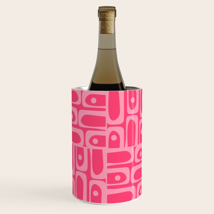Very Pink Geometric Piquet Multi Pattern Wine Chiller Gallery Image 1