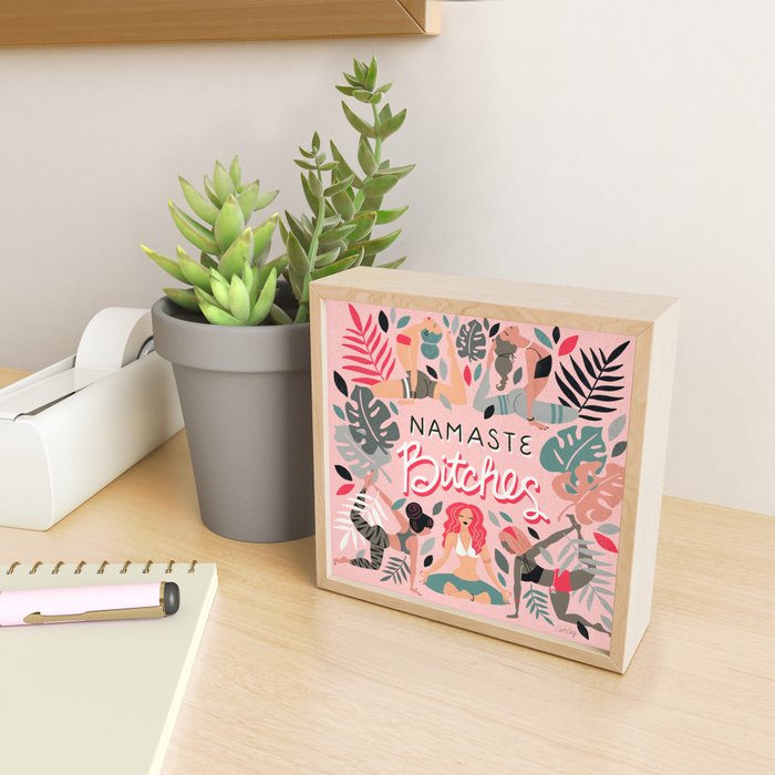 Namaste, Bitches - Pink Mini Art Print Gallery Image 2