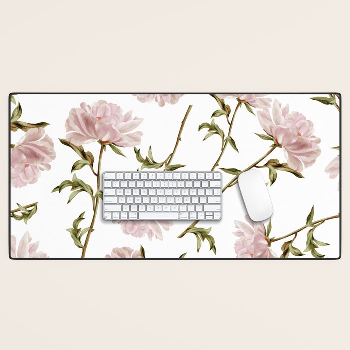 seamless pattern with graphic lush flowers Desk Mat Gallery Image 1