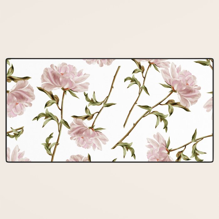 seamless pattern with graphic lush flowers Desk Mat Gallery Image 3