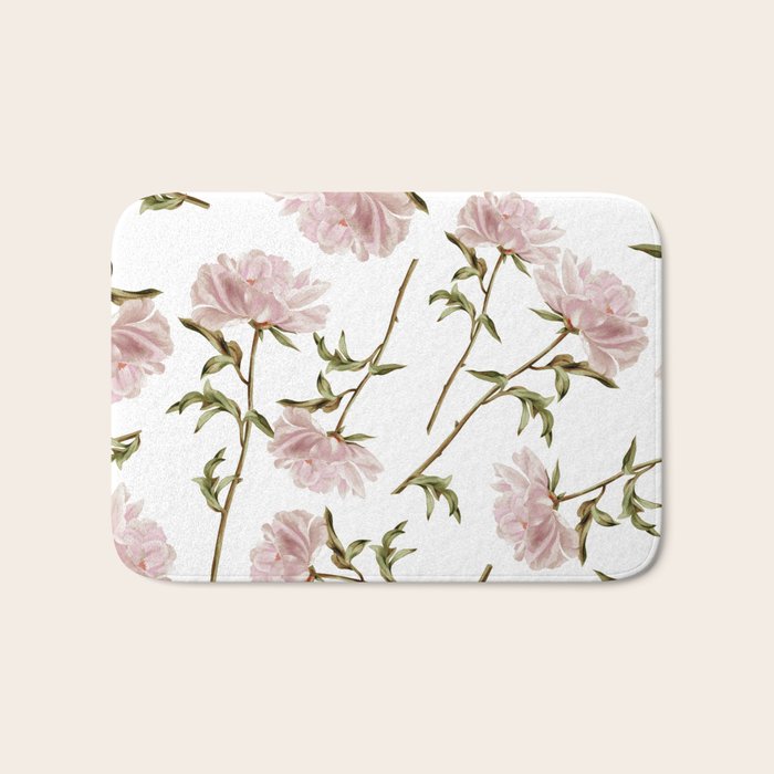 seamless pattern with graphic lush flowers Bath Mat Gallery Image 1