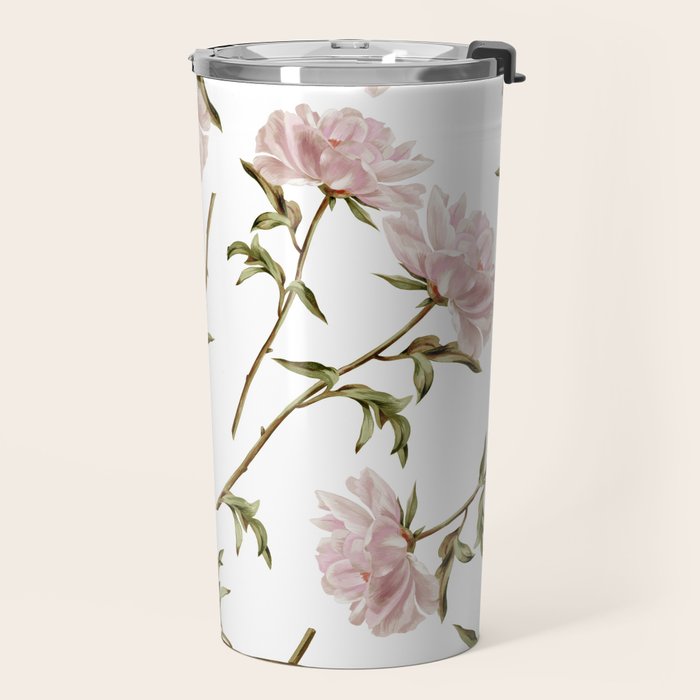 seamless pattern with graphic lush flowers Travel Mug Gallery Image 2