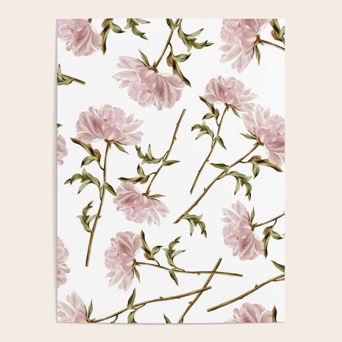seamless pattern with graphic lush flowers Poster Gallery Image 4