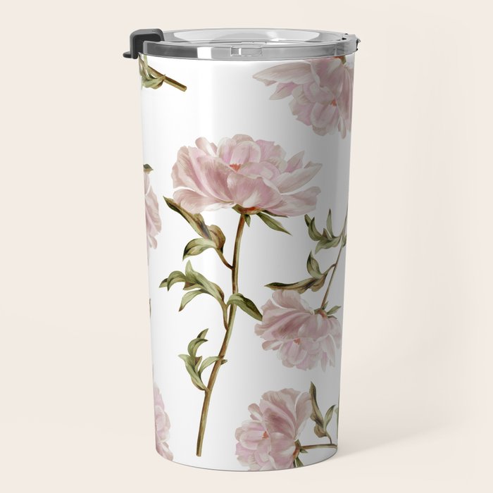 seamless pattern with graphic lush flowers Travel Mug Gallery Image 3