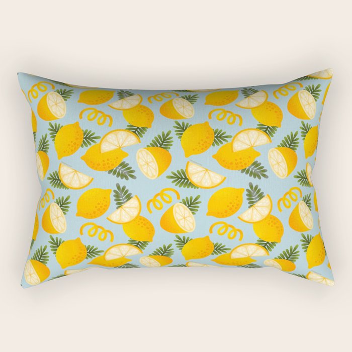 Lemon Pattern - Amalfi Coast Cocktails Rectangular Pillow Gallery Image 2