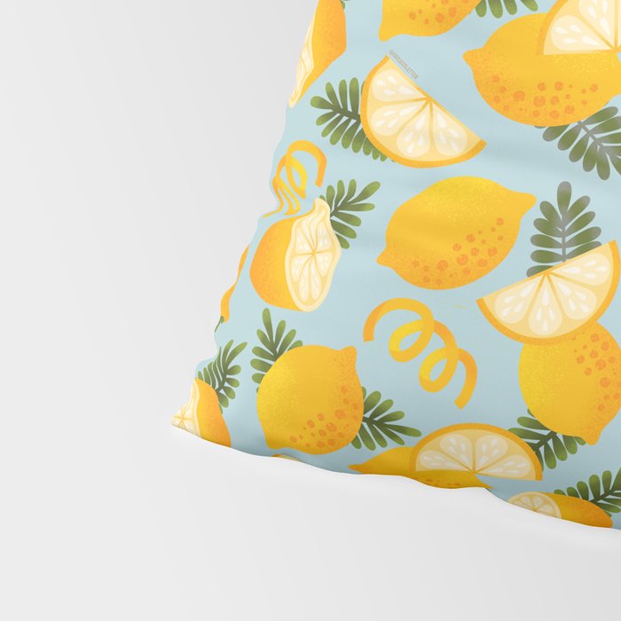 Lemon Pattern - Amalfi Coast Cocktails Pillow Sham Gallery Image 4
