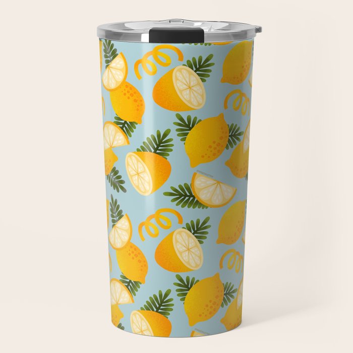 Lemon Pattern - Amalfi Coast Cocktails Travel Mug Gallery Image 1
