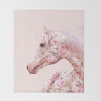 FLORAL HORSE Throw Blanket Gallery Image 2