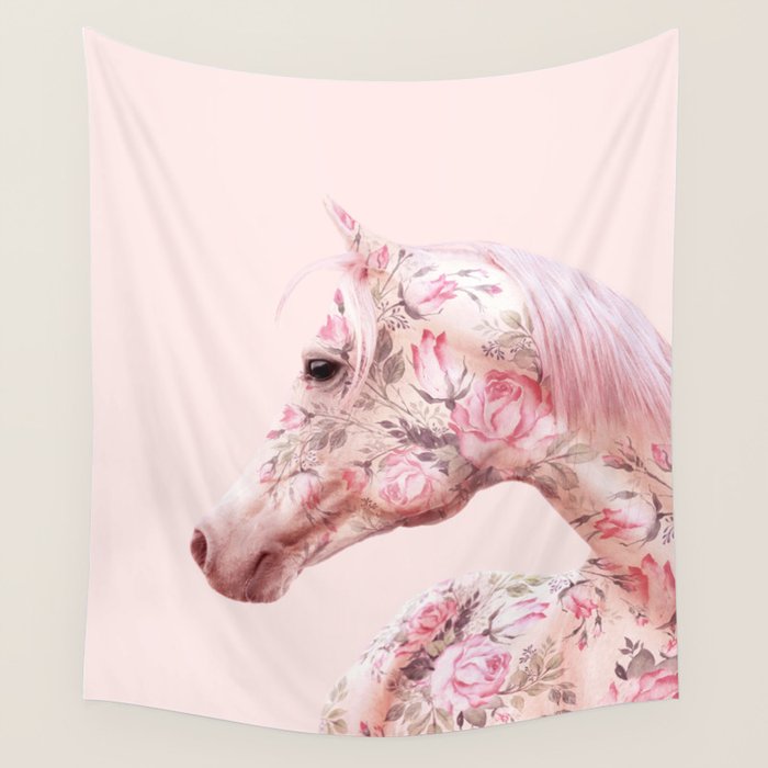 FLORAL HORSE Wall Tapestry Gallery Image 4