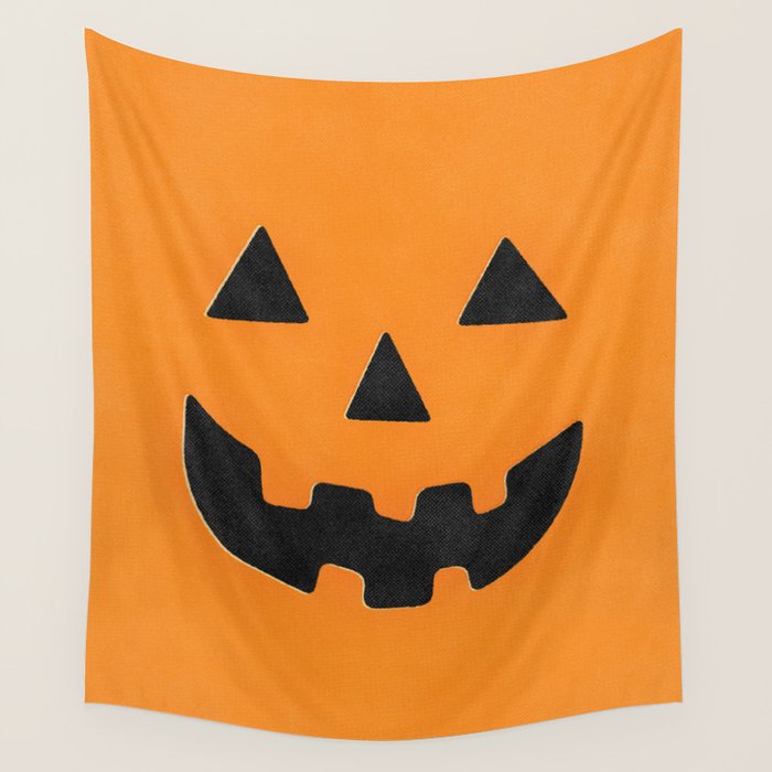 Pumpkin Face Wall Tapestry Gallery Image 1
