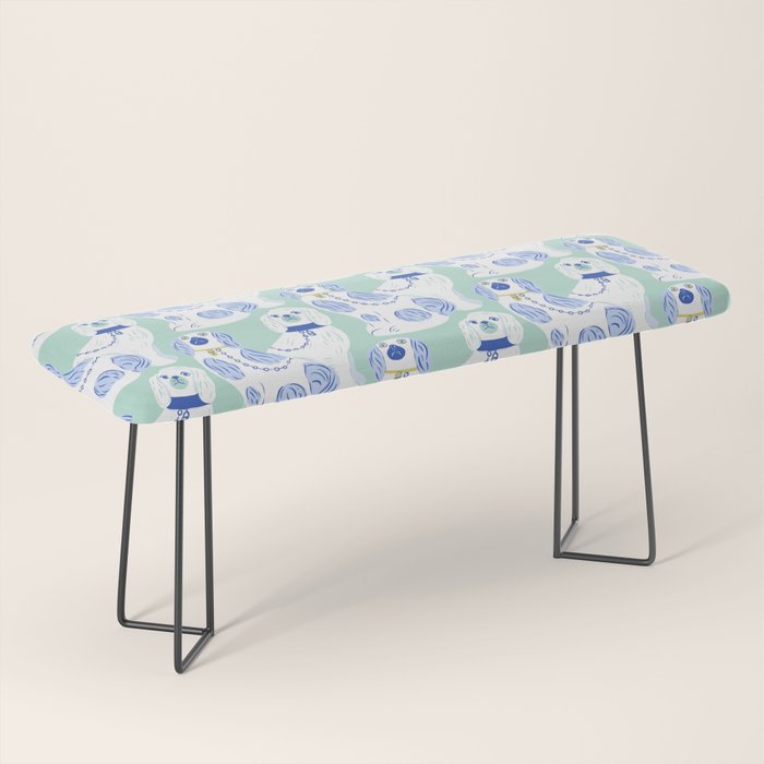 Staffordshire Dogs in Teal and Blue Bench Gallery Image 1
