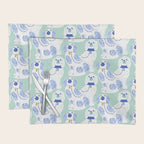Staffordshire Dogs in Teal and Blue Placemat Gallery Image 1