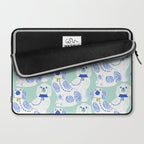 Staffordshire Dogs in Teal and Blue Laptop Sleeve Gallery Image 2