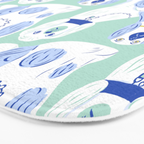 Staffordshire Dogs in Teal and Blue Bath Mat Gallery Image 3