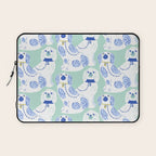 Staffordshire Dogs in Teal and Blue Laptop Sleeve Gallery Image 1