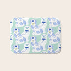 Staffordshire Dogs in Teal and Blue Bath Mat Gallery Image 1
