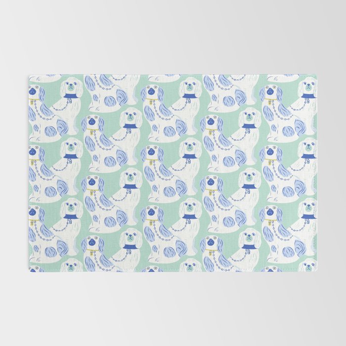 Staffordshire Dogs in Teal and Blue Rug Gallery Image 2