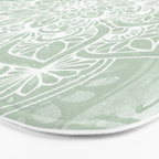 Mandala, Yoga Love, Sage Green, Boho Print Bath Mat Gallery Image 3