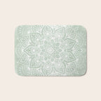 Mandala, Yoga Love, Sage Green, Boho Print Bath Mat Gallery Image 1