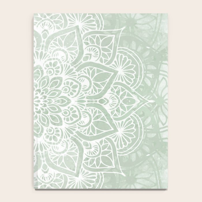 Mandala, Yoga Love, Sage Green, Boho Print Notebook Gallery Image 4