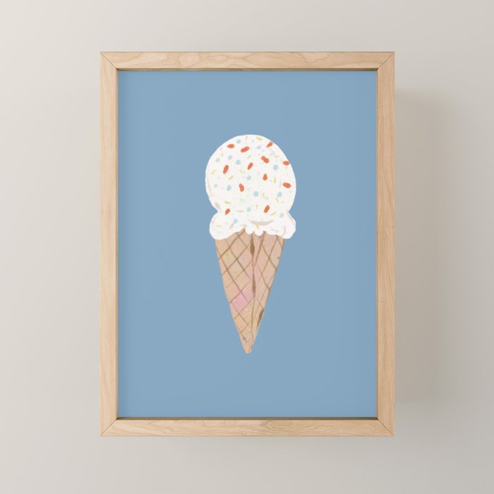 Sprinkle Ice Cream Pattern Mini Art Print Gallery Image 1