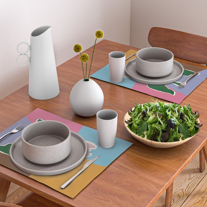 Retro minimal flower II Placemat Gallery Image 2