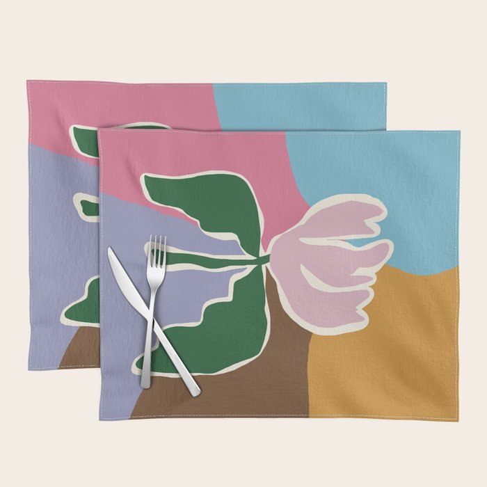 Retro minimal flower II Placemat Gallery Image 1