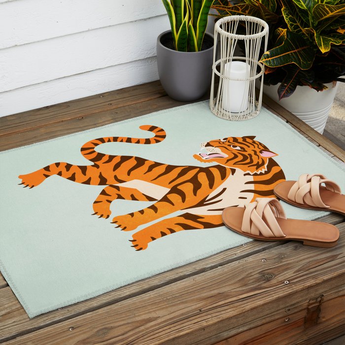 The Roar: Orange Tiger Edition Outdoor Rug Gallery Image 2