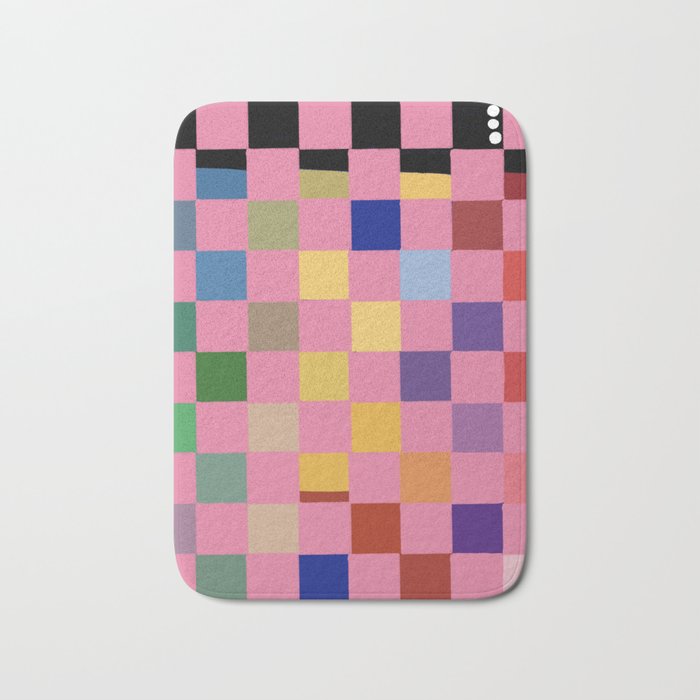 Pink squares Bath Mat Gallery Image 1