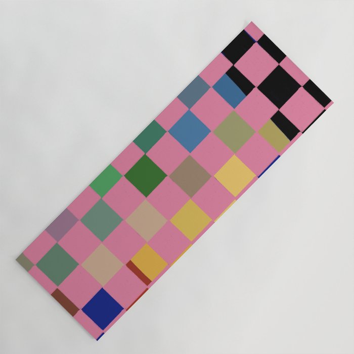 Pink squares Yoga Mat Gallery Image 1