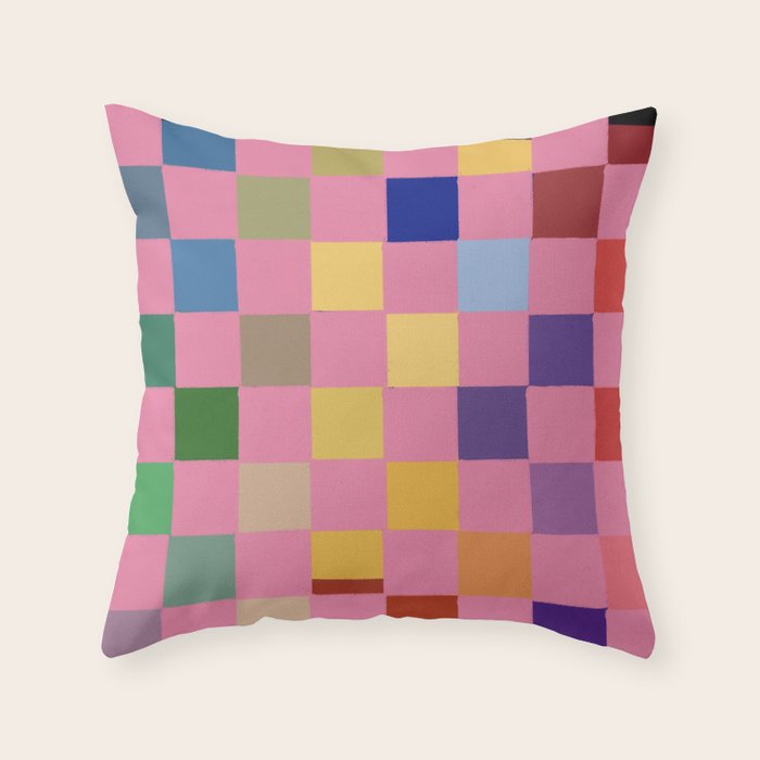 Pink squares Throw Pillow Gallery Image 6