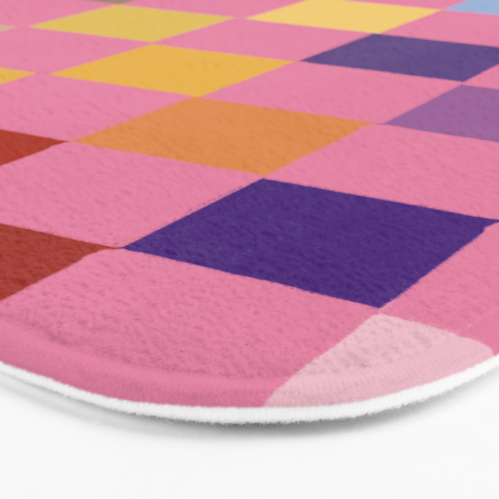 Pink squares Bath Mat Gallery Image 3