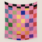 Pink squares Wall Tapestry Gallery Image 4
