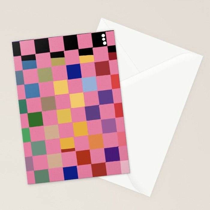 Pink squares Stationery Card Gallery Image 2