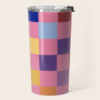 Pink squares Travel Mug Gallery Image 2