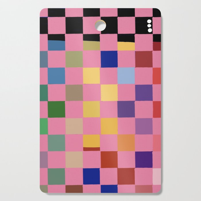 Pink squares Cutting Board Gallery Image 1