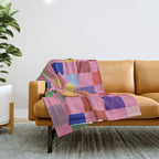 Pink squares Throw Blanket Gallery Image 1