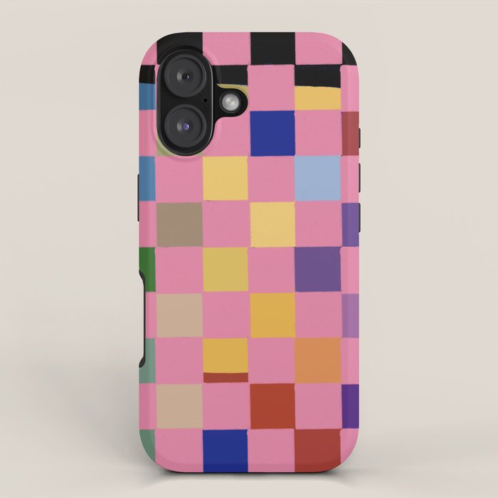 Pink squares iPhone Case Gallery Image 1