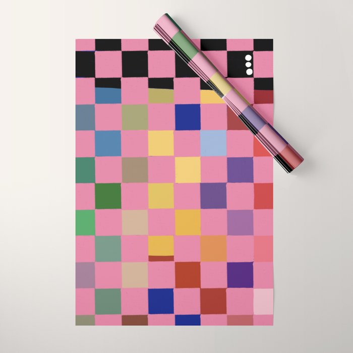 Pink squares Wrapping Paper Gallery Image 1