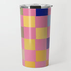 Pink squares Travel Mug Gallery Image 1