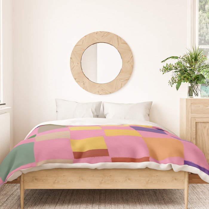 Pink squares Duvet Cover Gallery Image 3